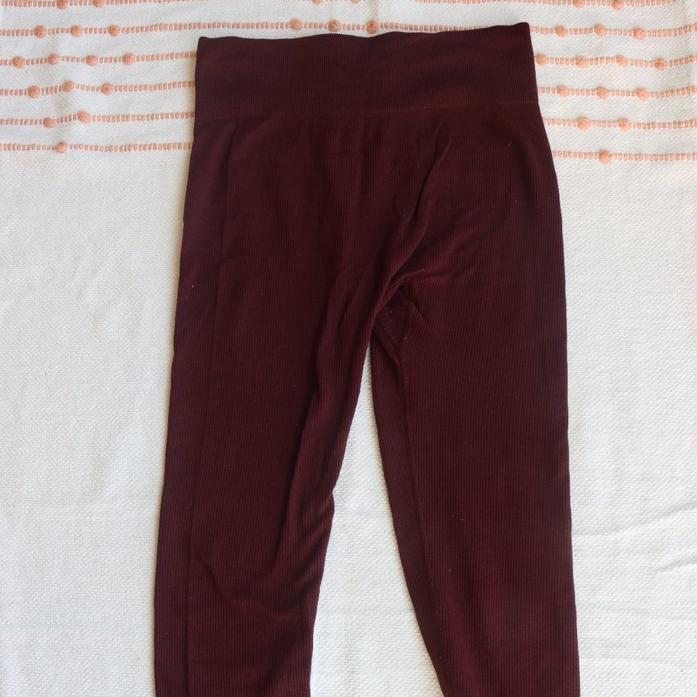 burgundy leggings
